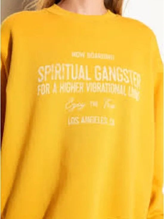 Spiritual Gangster Trip La Brea Crewneck Sweatshirt Sunny Size Medium NWT - Picture 9 of 9